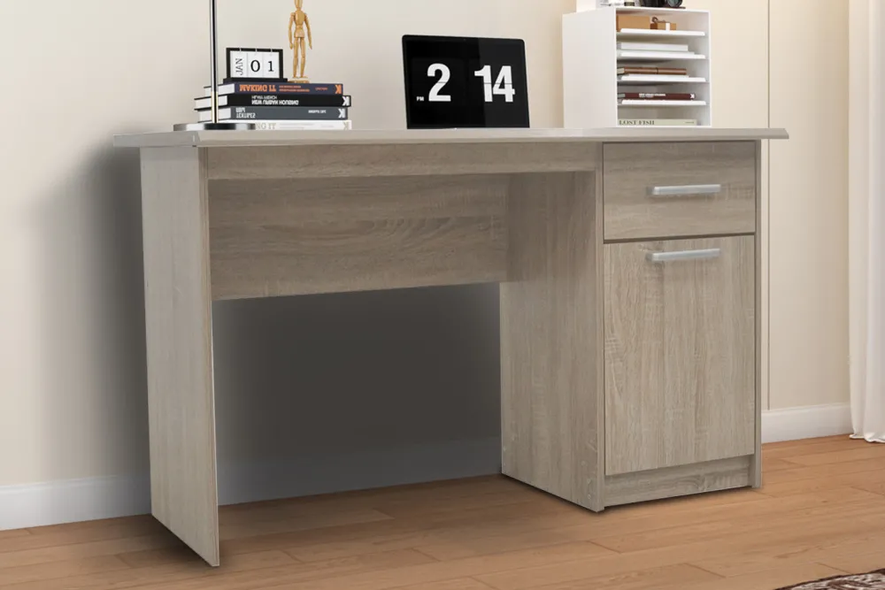 rousseau__bureau_milou__l_0.webp Rousseau - Bureau Milou 1 lade 1 deur Sonoma - 75x121x60 cm | Belga Meubelen Online
