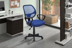 Rousseau - Bureaustoel Hippa Mesh Blauw - 86x58x53 cm | Belga Meubelen Sale