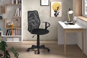 Rousseau - Bureaustoel Job Mesh Zwart - 87x54x50 cm | Belga Meubelen Discount