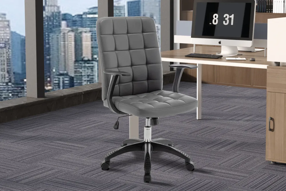 rousseau__bureaustoel_luk_0.webp Rousseau - Bureaustoel Luka Grijs - 96x58x59 cm | Belga Meubelen Outlet