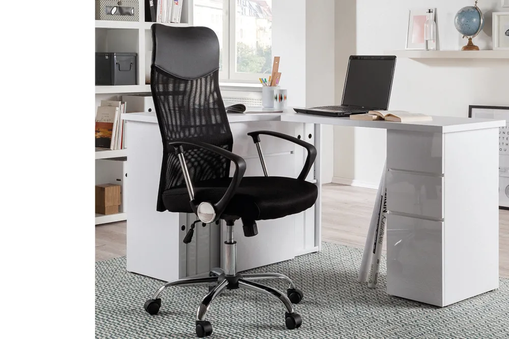 rousseau__bureaustoel_max_0.webp Rousseau - Bureaustoel Max Mesh Zwart - 109x60x62 cm | Belga Meubelen Clearance