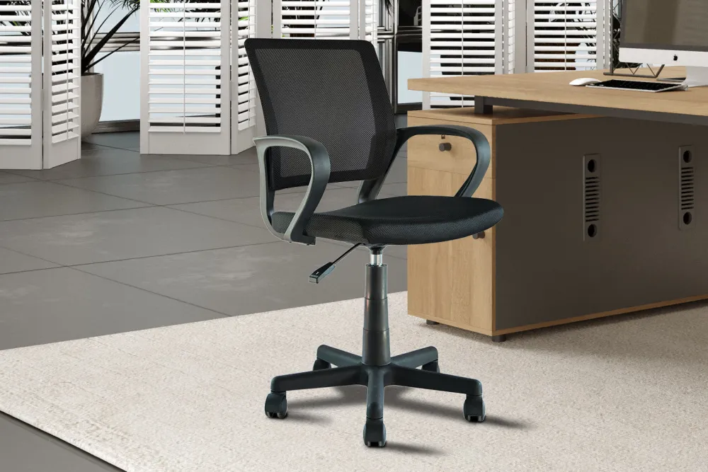 rousseau__bureaustoel_pur_0.webp Rousseau - Bureaustoel Pura Zwart - 82x54x57 cm | Belga Meubelen Fashion