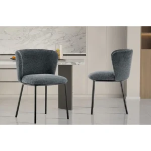 Rousseau - Eetkamerstoel Arthur - Stof - Donkergrijs - 52x76x54cm | Belga Meubelen Clearance