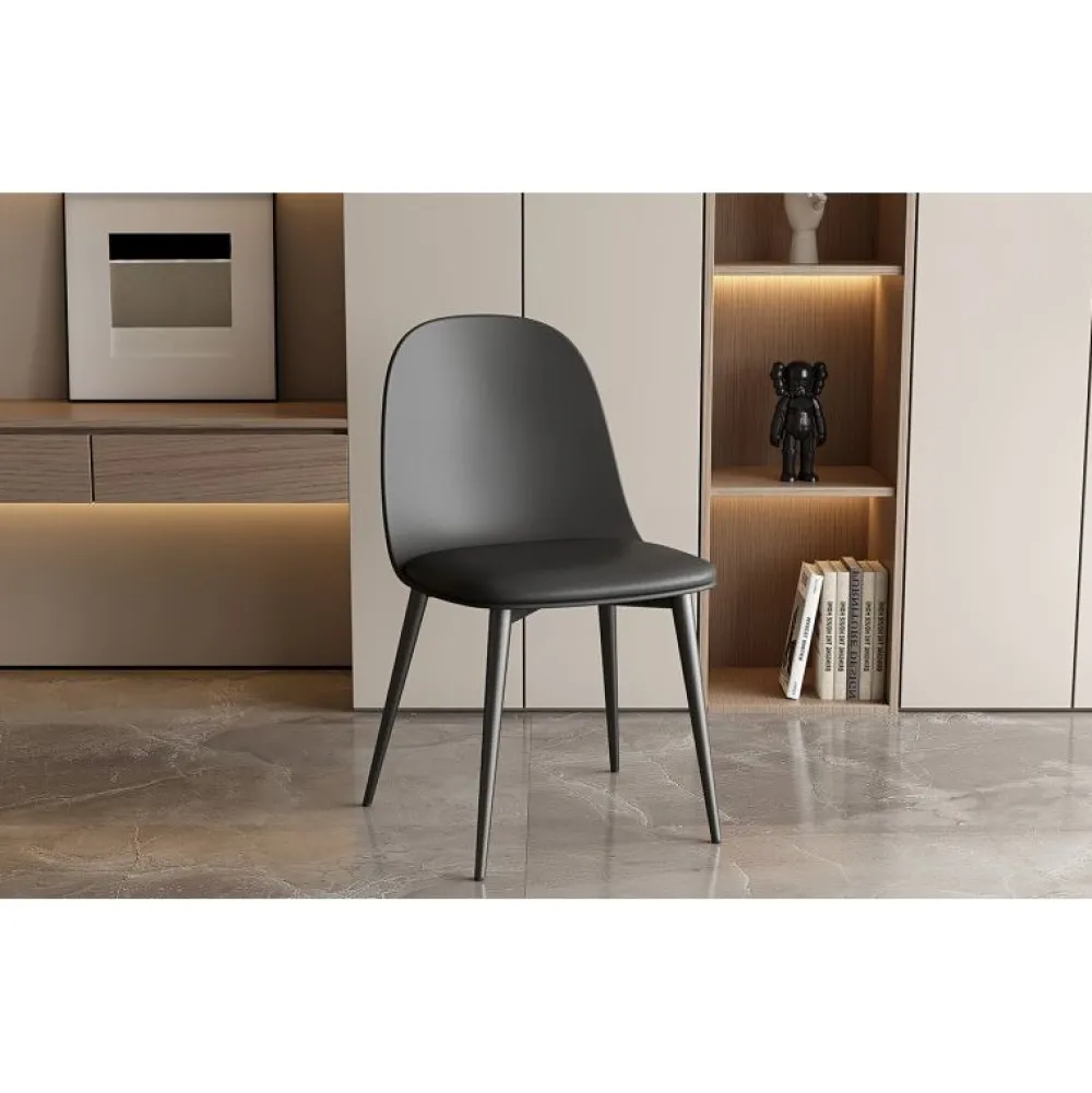 rousseau__eetkamerstoel_j_0-1.webp Rousseau - Eetkamerstoel Jasmin - PP/Kunstleder - Zwart - 51x81x44cm | Belga Meubelen Sale
