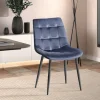 Rousseau - Eetkamerstoel Juta - Stof/Fluweel - Donkergrijs - 50x82x59cm | Belga Meubelen Clearance