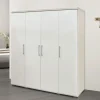 Rousseau - Kleerkast Mike 4 deuren Wit - 183x160x52 cm | Belga Meubelen Hot
