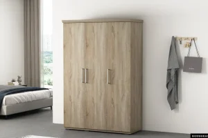 Rousseau - Kleerkast Mike 3 deuren Sonoma - 183x120x52 cm | Belga Meubelen Best