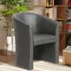 Rousseau - Kuipzeteltje Charlie Vintage PU Donkergrijs - 81x64x62 cm | Belga Meubelen Sale