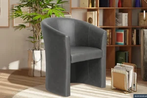 Rousseau - Kuipzeteltje Charlie Vintage PU Donkergrijs - 81x64x62 cm | Belga Meubelen Sale