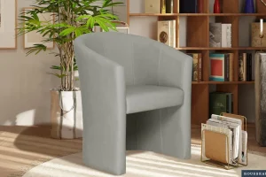 Rousseau - Kuipzeteltje Charlie Vintage PU Lichtgrijs - 81x64x62 cm | Belga Meubelen Discount