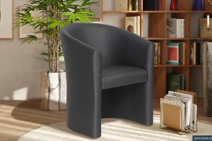Rousseau - Kuipzeteltje Charlie PU Zwart - 81x64x62 cm | Belga Meubelen Sale
