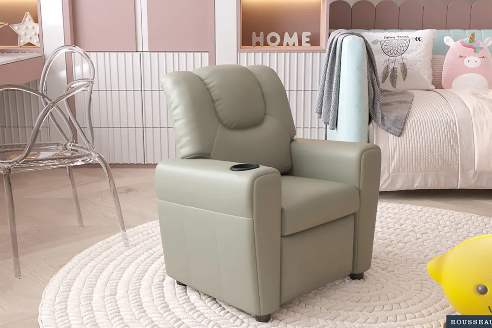 rousseau__minirelax_rene__0-1.webp Rousseau - Mini-Relax Rene - manueel verstelbaar PU Grijs - 65x97x42 cm | Belga Meubelen Online