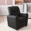 Rousseau - Mini-Relax Rene - manueel verstelbaar PU Zwart - 65x97x42 cm | Belga Meubelen Hot