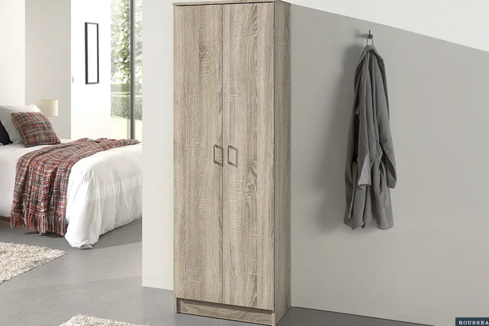 rousseau__opbergkast_ray__0-1.webp Rousseau - Opbergkast Ray 2 deuren en 4 legplanken Sonoma - 180x60x40 cm | Belga Meubelen Online
