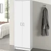 Rousseau - Opbergkast Ray 2 deuren en 4 legplanken Wit - 180x60x40 cm | Belga Meubelen New