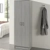 Rousseau - Opbergkast Ray 2 deuren en 4 legplanken Grijze eik - 180x60x40 cm | Belga Meubelen Fashion