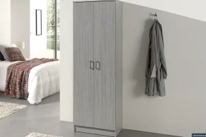Rousseau - Opbergkast Ray 2 deuren en 4 legplanken Grijze eik - 180x60x40 cm | Belga Meubelen Fashion