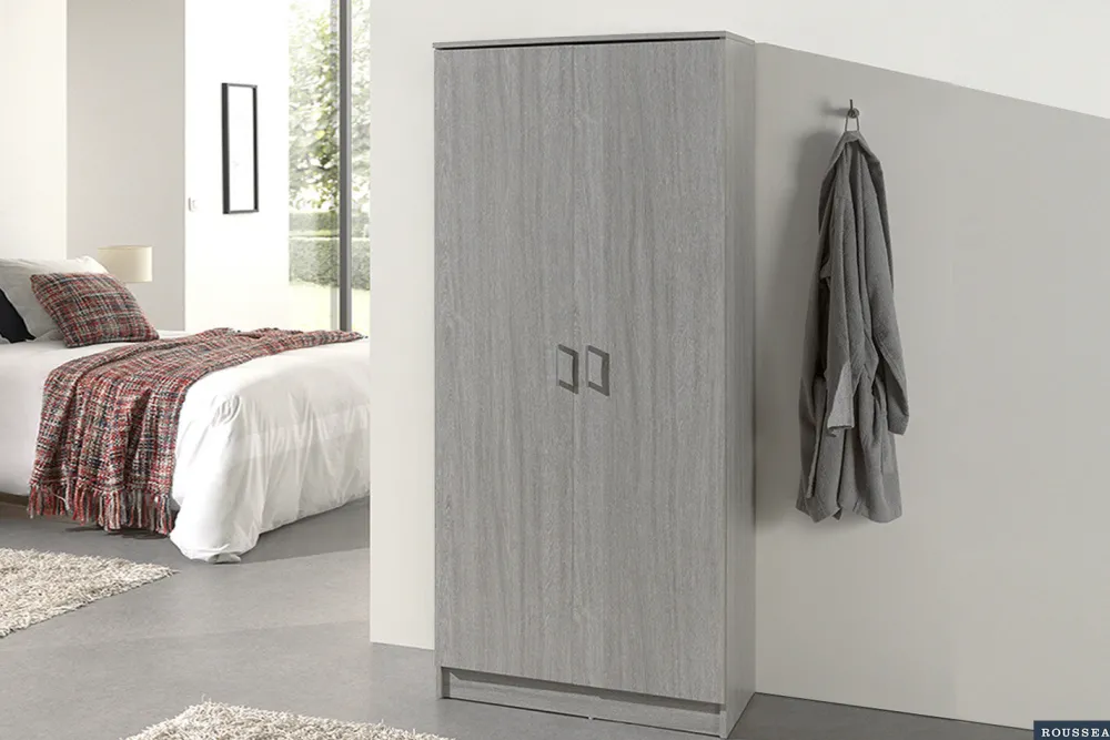 rousseau__opbergkast_ray__0-5.webp Rousseau - Opbergkast Ray 2 deuren en 4 legplanken Grijze eik - 180x80x40 cm | Belga Meubelen Outlet