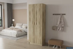 Rousseau - Opbergkast Space 2 deuren en 5 legplanken Sonoma - 194x72x36 cm | Belga Meubelen Outlet