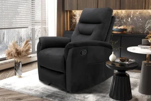 Rousseau - Relax Breda manueel verstelbaar Stof Zwart - 100x78.5x96 cm | Belga Meubelen Hot