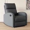 Rousseau - Relax France manueel verstelbaar PU Zwart - 105x78x90 cm | Belga Meubelen Fashion