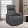 Rousseau - Relax Tokio manueel verstelbaar PU Grijs - 160x76x90 cm | Belga Meubelen Online