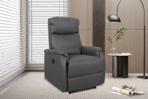 Rousseau - Relax Tokio manueel verstelbaar PU Grijs - 160x76x90 cm | Belga Meubelen Online