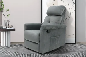 Rousseau - Relax Wuhan manueel verstelbaar Stof Grijs - 105x78x86 cm | Belga Meubelen New