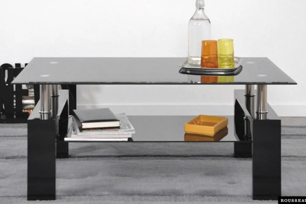rousseau__salontafel_alan_0-1.webp Rousseau - Salontafel Alana Hoogglans zwart - 45x100x60 cm | Belga Meubelen New