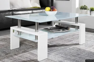 Rousseau - Salontafel Alana Hoogglans wit - 45x100x60 cm | Belga Meubelen Sale