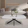 Rousseau - Salontafel Apollo 130 cm Deens Ovaal Steen Wit - 45x130x70cm | Belga Meubelen Best