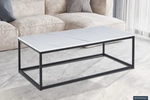 Rousseau - Salontafel Dallas Decor Marmer Wit - 40x120x60 cm | Belga Meubelen Sale