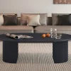 Rousseau - Salontafel Lagos 120 cm Ovaal Decor Donkerbruin - 38x120x70 cm | Belga Meubelen New