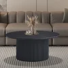 Rousseau - Salontafel Lagos 80 cm Rond Decor Donkerbruin - 38x80x80 cm | Belga Meubelen Outlet