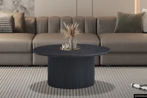 Rousseau - Salontafel Lagos 80 cm Rond Decor Donkerbruin - 38x80x80 cm | Belga Meubelen Outlet
