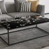 Rousseau - Salontafel Livorno Composiet Marmer Zwart - 35x120x60 cm | Belga Meubelen Fashion