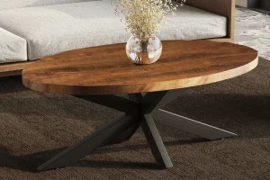 Rousseau - Salontafel Madeira Ovaal Mango hout - 45x130x70 cm | Belga Meubelen Discount