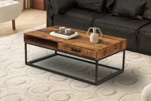 Rousseau - Salontafel Madeira met lade Mango hout - 40x110x60 cm | Belga Meubelen New