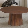 Rousseau - Salontafel Miguel 80 cm Rond Mango hout Lichtbruin - 38x80x80 cm | Belga Meubelen Hot