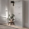 Rousseau - Schoenenkast Carini 4 laden Grijze eik - 155x63x23 cm | Belga Meubelen Discount