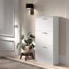 Rousseau - Schoenenkast Carini 3 laden Wit - 120x63x23 cm | Belga Meubelen Sale
