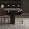 Rousseau - Set van 4 stoelen Furas PU Donkerbruin - 88x46.5x59.5 cm | Belga Meubelen Online