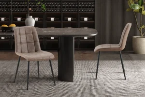 Rousseau - Set van 4 stoelen Furas Vintage PU Bruin - 88x46.5x59.5 cm | Belga Meubelen Discount