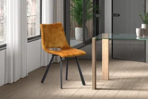 Rousseau - Stoel Assisi Fluweel Goud - 83x47x58 cm | Belga Meubelen New