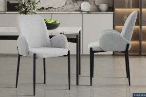 Rousseau - Stoel Bilbao Stof Lichtgrijs - 88x60x57 cm | Belga Meubelen Outlet