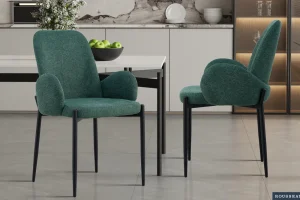 Rousseau - Stoel Bilbao Stof Groen - 88x60x57 cm | Belga Meubelen Fashion