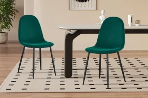 Rousseau - Stoel Boy Fluweel Groen - 87x49x54 cm | Belga Meubelen Outlet