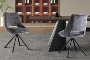 Rousseau - Stoel Dante Stof Grijs - 85.5x51x60 cm | Belga Meubelen Online