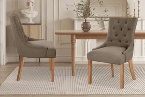 Rousseau - Stoel Fancy Stof Taupe - 93x56x60 cm | Belga Meubelen Outlet