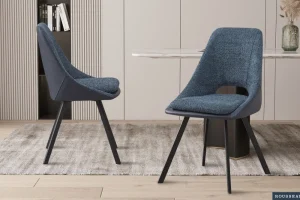 Rousseau - Stoel Filou Boucle - Blauw Rug PU Blauw - 85x48x56 cm | Belga Meubelen Hot